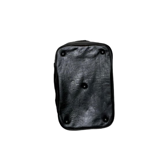 Belding Sports Vintage 1970's Custom Grain Black Leather Golf Gym Tote Bag - Picture 3 of 13